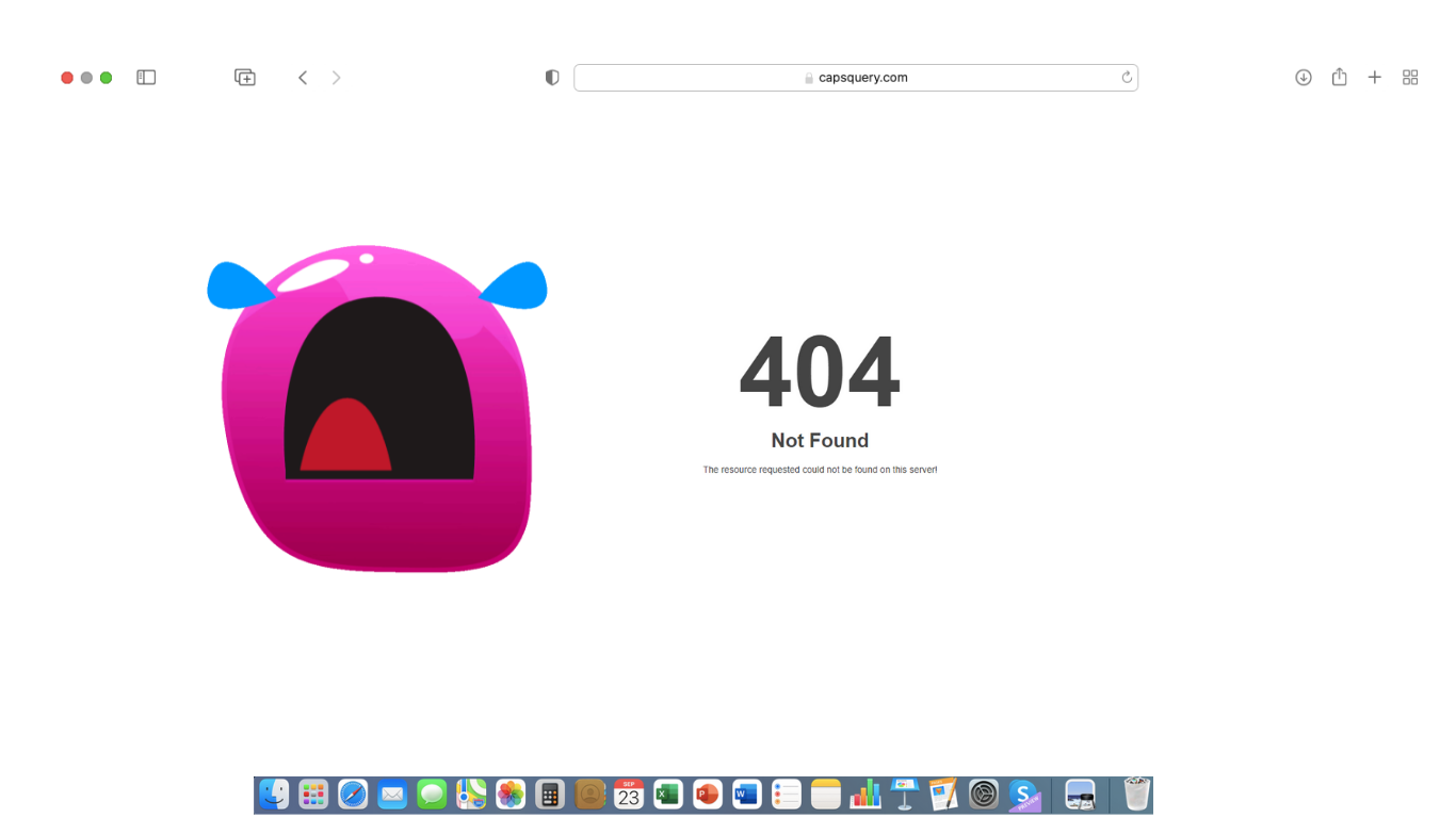 Graphical 404 error page