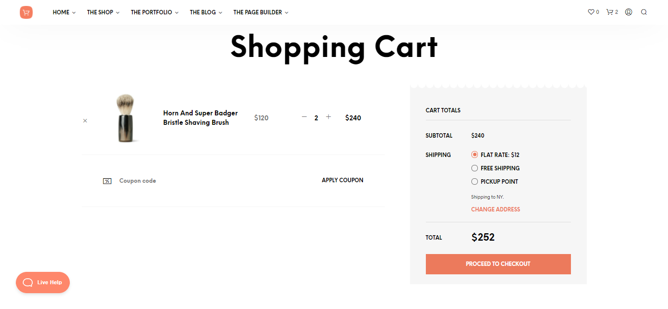 Shopkeeper cart page