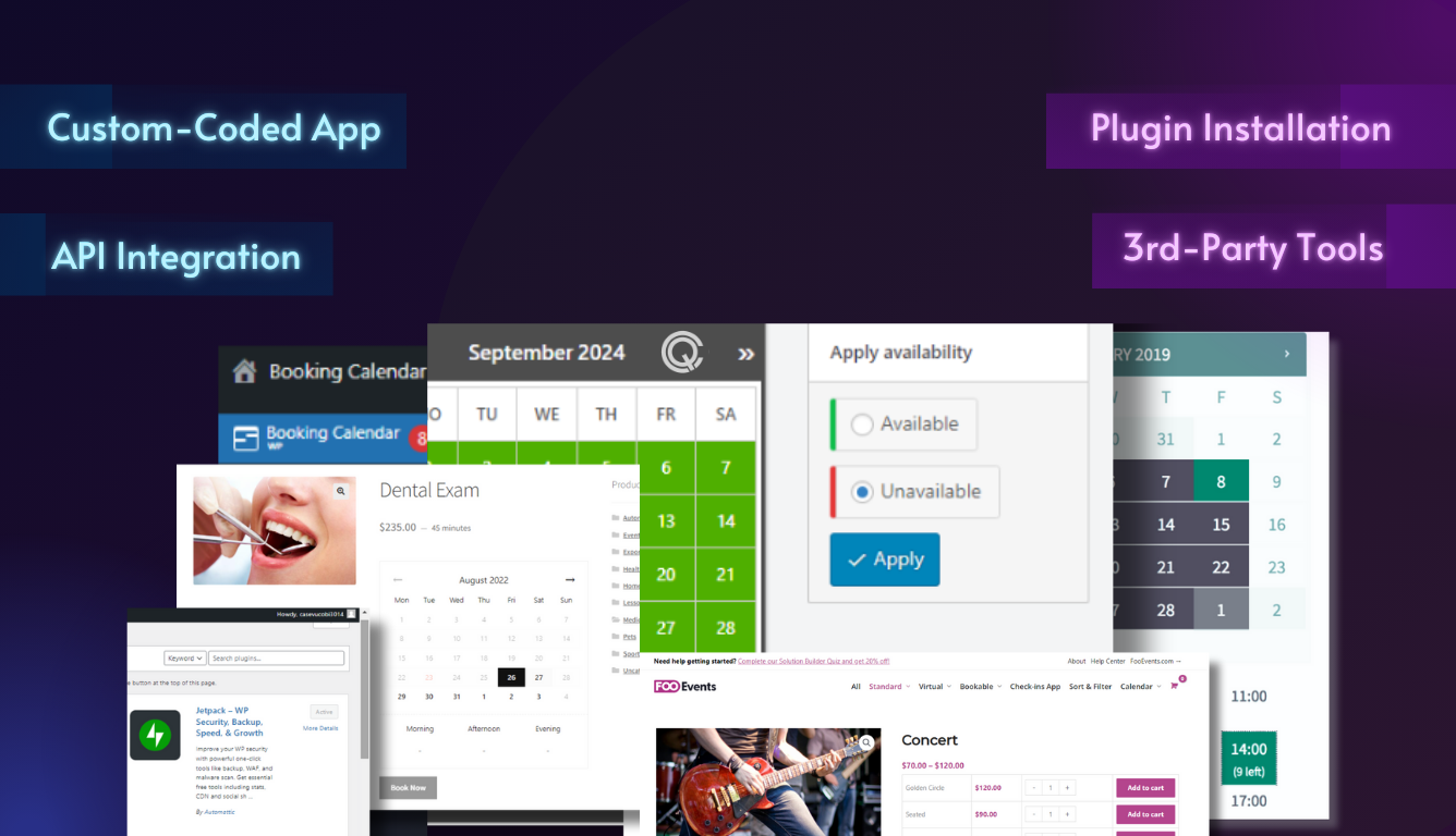 integrate a booking system into a WordPress