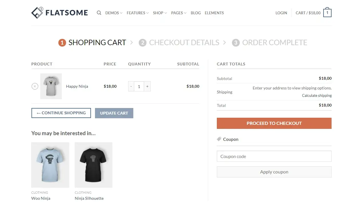Flatsome cart page
