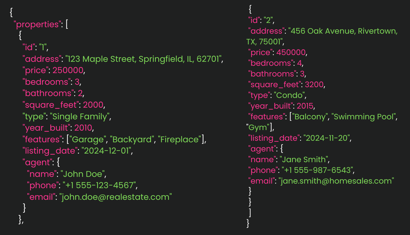 JSON API code